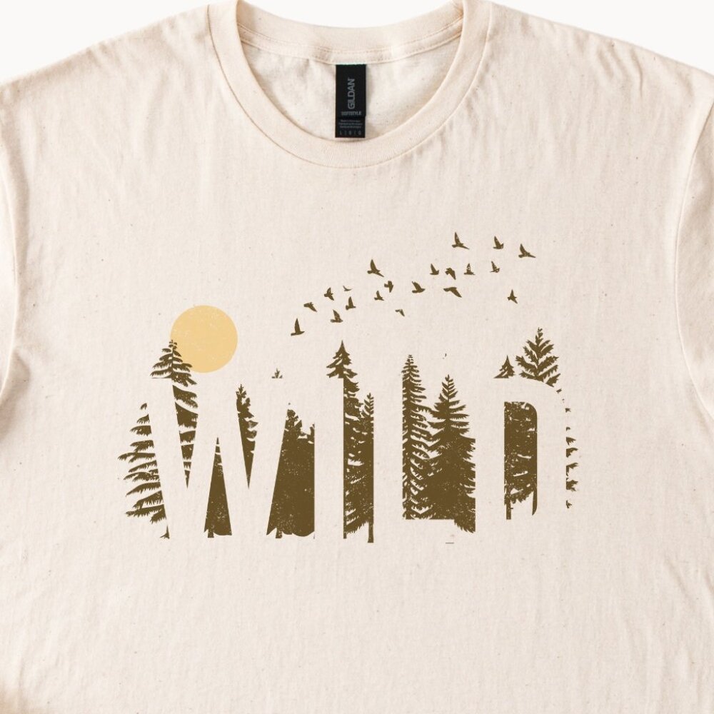 Wild Shirt Unisex Outdoor Graphic Tee Adventure Tshirt Wilderness Nature Inspire